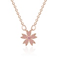 Korean version of petal cherry blossom necklace pink zircon necklace clavicle chain jewelrypicture12